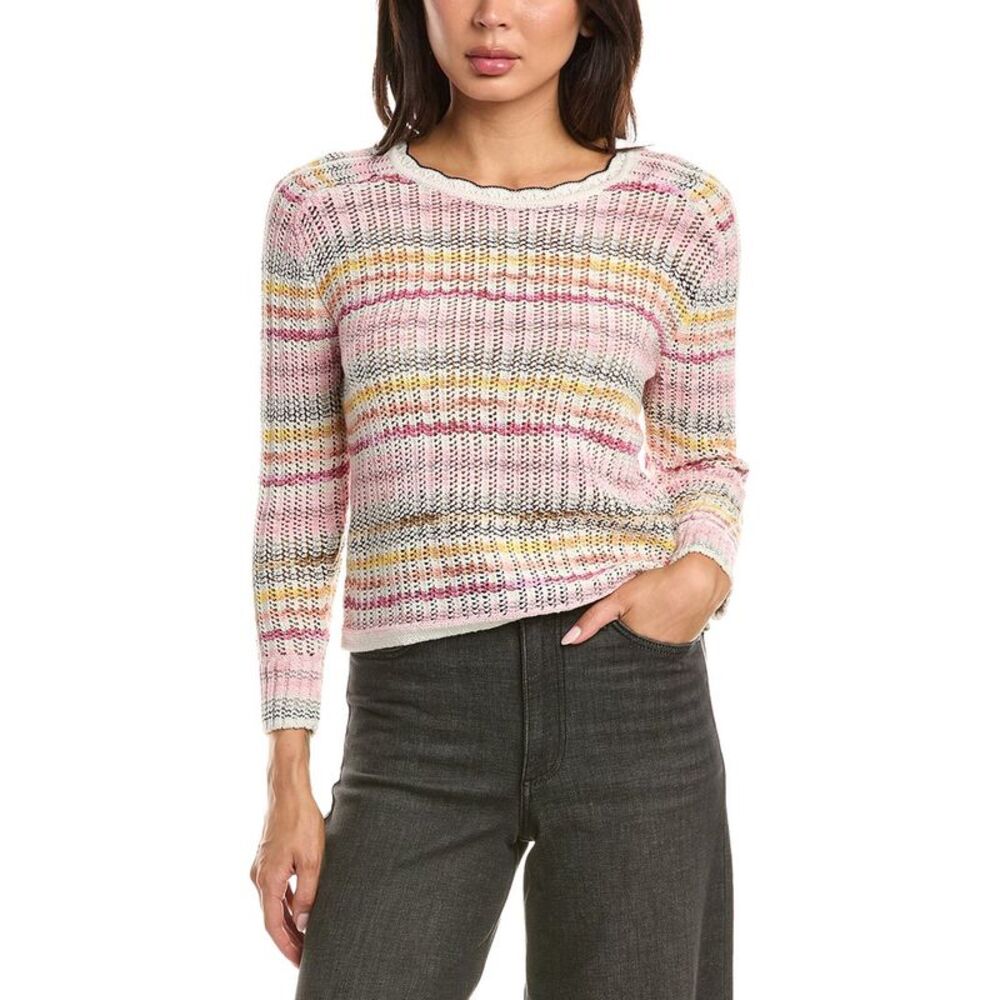 Nic & Zoe Womens Petite Mélange Mix Sweater, Pink